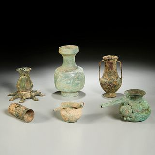 (6) ancient Near Eastern bronze vessels