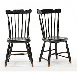 Pair of Southern Windsor Painted Side Chairs 