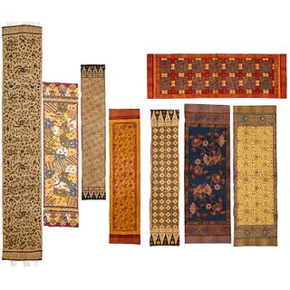 (8) vintage Indonesian Batik Selendang shawls