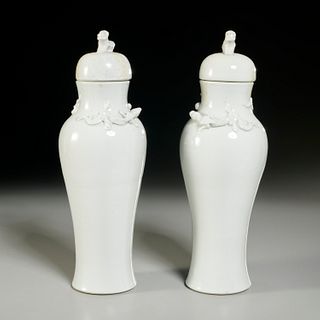 Pair Chinese monochrome porcelain jars