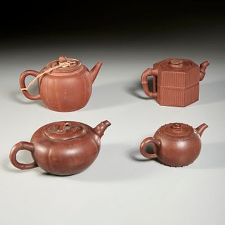 Chinese School, (4) signed Yixing teapots