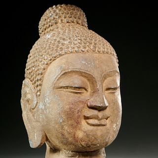 Southeast Asian carved stone Buddha head