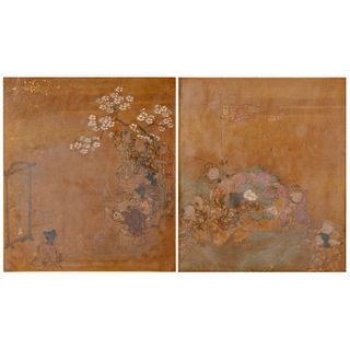 Japanese School, (2) paintings