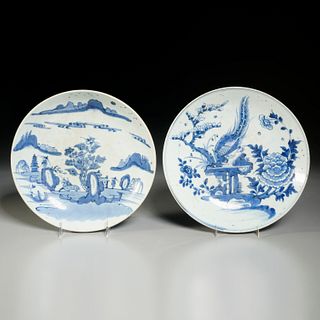(2) Chinese blue and white plates