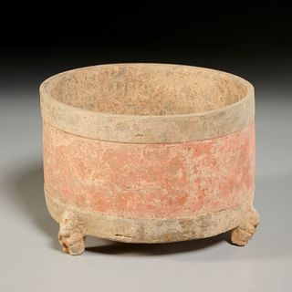 Early Chinese grey, red pottery Zun vessel