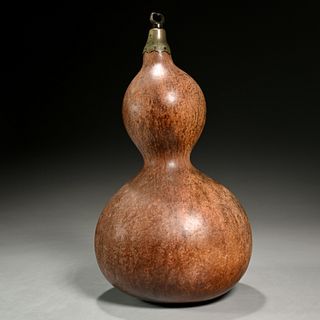 Large Korean dried double gourd vessel