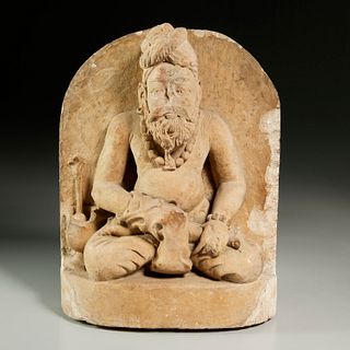 Gandharan stone carving of a Bodhisattva Maitreya