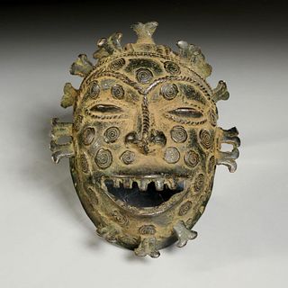 Baule or Gan Peoples, rare bronze mask