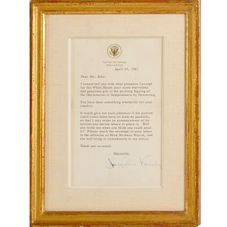 Jacqueline Kennedy, typed letter, signed, 1961