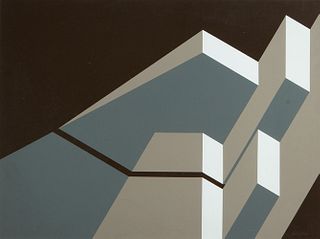 RINALDO PALUZZI (USA, 1927- Madrid, 2013). 
"Study for large painting". 
Acrylic on cardboard.