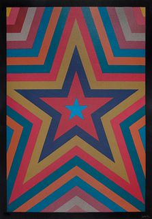 SOL LEWITT (United States, 1928 - 2007). 
"Five pointed star with colorbands", from the Olympic Centennial Suite, 1992. 
Silkscreen on 270 gr Velin d'