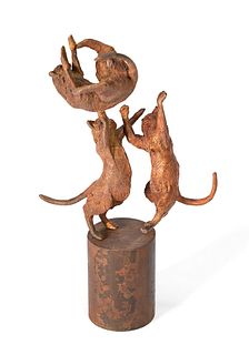 SEBAS BRAU (Barcelona, 1972). 
"Cat dance". 2015. 
Bronze, exemplary 1/3.