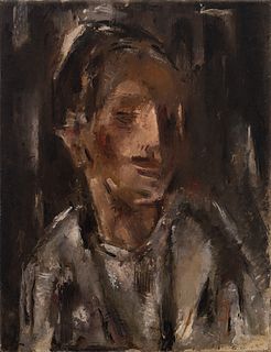MARÍA GUTIÉRREZ BLANCHARD (Santander 1881 - Paris 1932). 
"Woman's head", 1932. 
Oil on canvas.