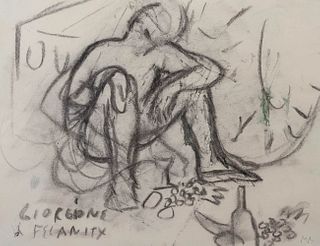 MIQUEL BARCELÓ ARTIGUES (Felanitx, Mallorca, 1957). 
"Giorgione à Felanitx", 1984. 
Mixed media on paper.