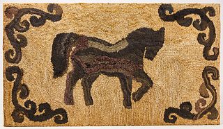 Horse Hooked Rug 