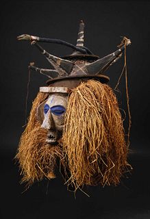 Mid 20th C. Yaka Peoples Initiation Mask