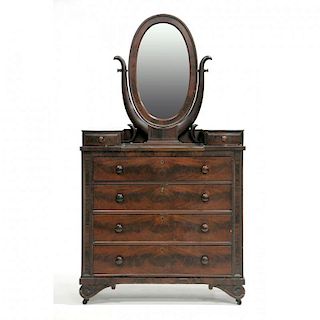 att. Thomas Day, Classical Semi Tall Chest with Mirror 