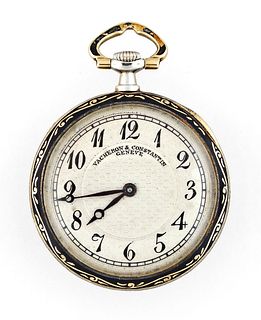 A fine Vacheron & Constantin enameled pendant watch with matching chain