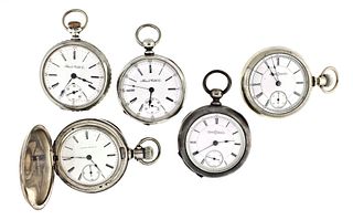 Lot of five Illinois pocket watches