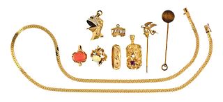 Lot of 14 karat gold jewelry