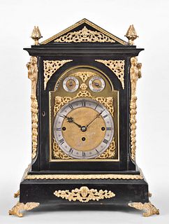 An early 20th century quarter chiming English bracket clock