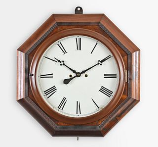 Atkins Clock Co., ogee octagon wall clock with 30 day movement