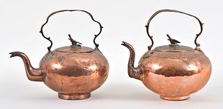 Lot of two 18th century Russian copper kettles
