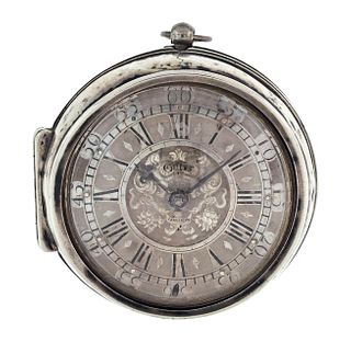 An early 18th century silver verge fusee pocket watch signed George Tyler