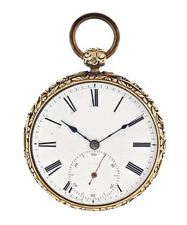 An early 19th century gold pocket watch with Massey III escapement signed Josh. Johnson