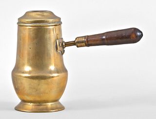 A rare late 18th century brass chocolate pot