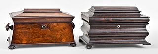 A lot of two 19th century English tea caddies
