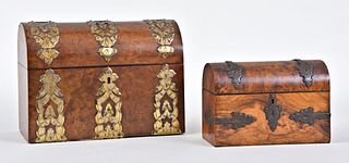 Two English Dome Top Stationary Boxes