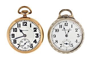 A lot of two Hamilton pocket watches