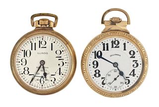 Lot of two Illinois Bunn Special pocket watches