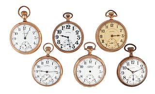 A lot of six 16 size Illinois pocket watches