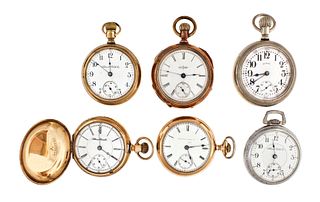 A lot of six 18 size Illinois pocket watches