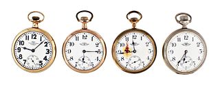 A lot of four 16 size Ball Waltham pocket watches