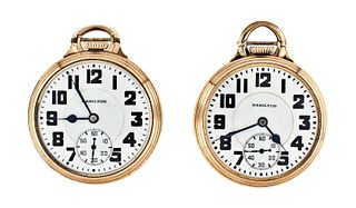 A lot of two Hamilton 992E pocket watches