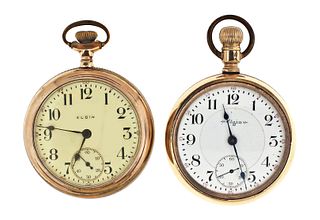 A lot of two 18 size 21 jewel Elgin pocket watches