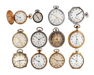 A lot of 12 Elgin pocket watches