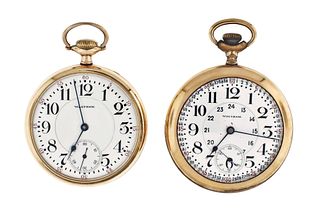 A lot of two 16 size 23 jewel Waltham Vanguard pocket watches