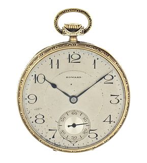 A 12 size 14 karat gold Howard Keystone pocket watch