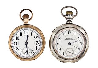A lot of two 18 size Waltham pocket watches including a 23 jewel Vanguard
