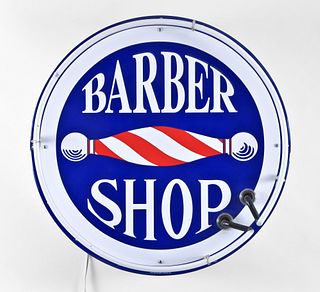 Barbershop neon advertising sign