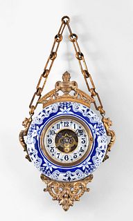 French porcelain case wall clock