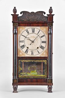 E. & G. W. Bartholomew 30 hour half column & splat shelf clock