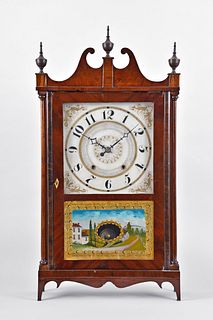 Mark Leavenworth pillar & scroll shelf clock