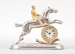 Ansonia Novelty Clock with Horse and Jockey