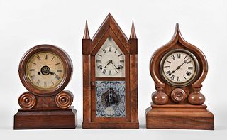 Three 19th century Connecticut shelf clocks
