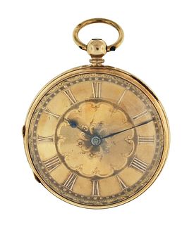 A mid 19th century English gold lever pocket watch